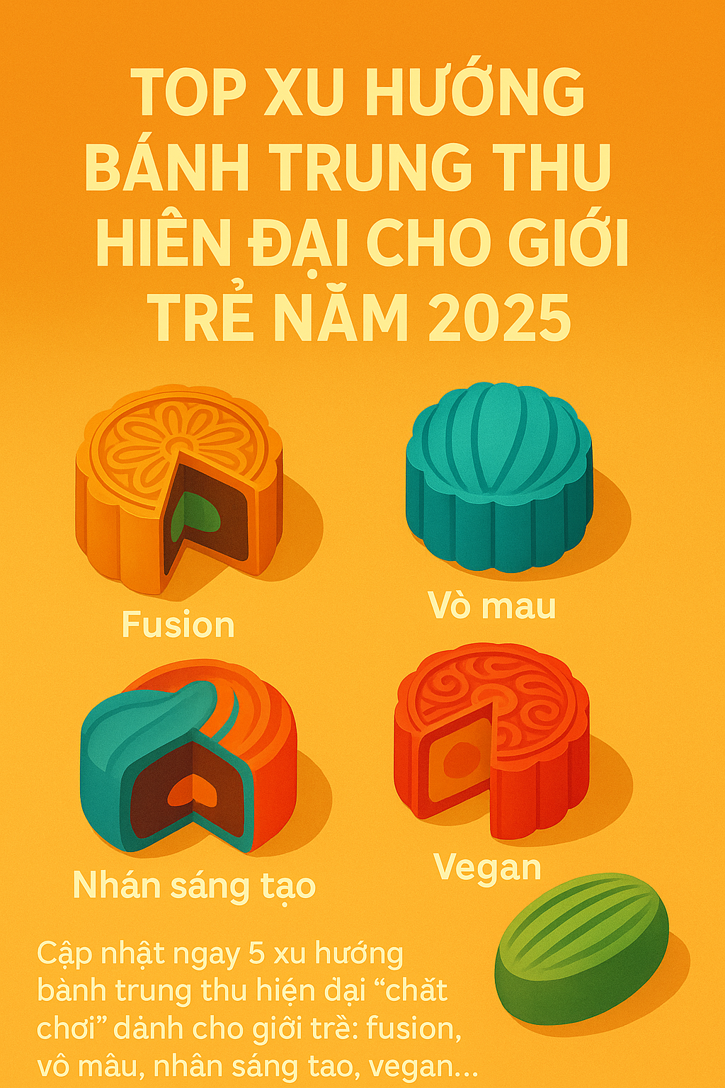 Top xu hướng bánh trung thu hiện đại cho giới trẻ năm 2025