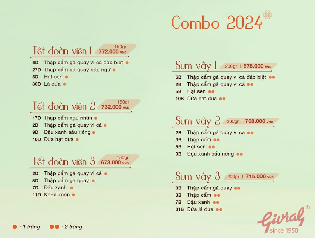 Hộp quà bánh Trung Thu Givral Combo 1