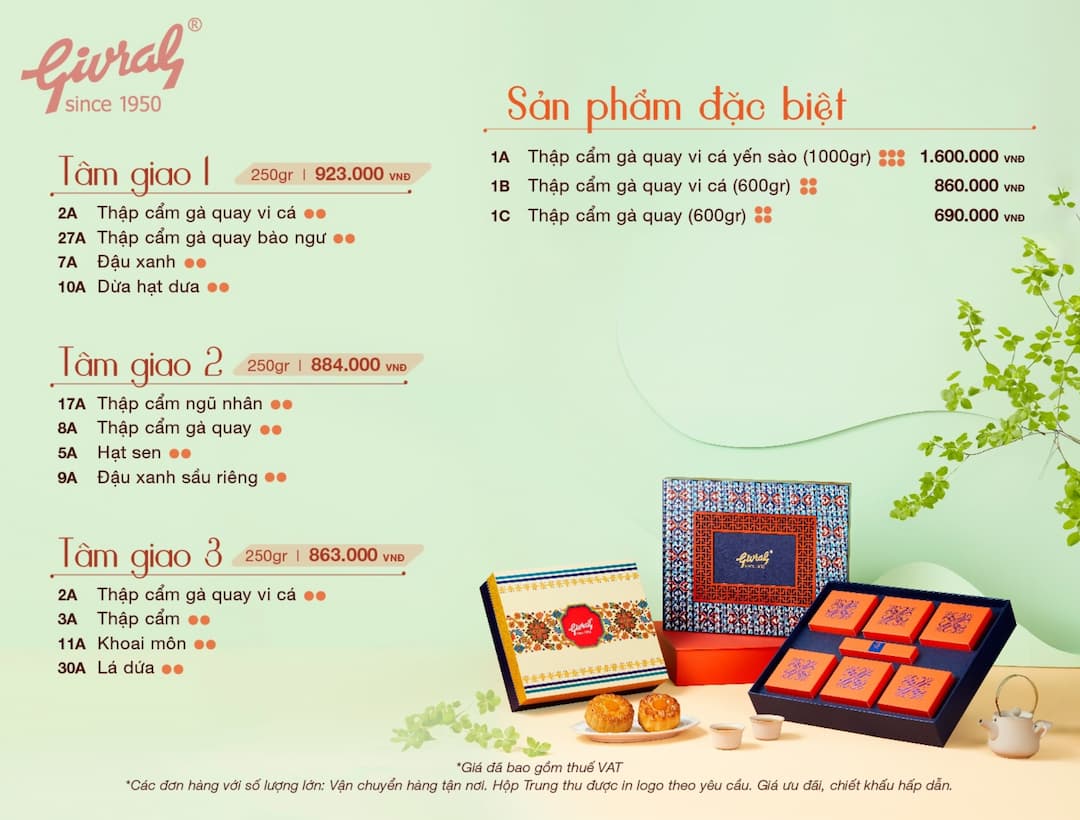 Hộp quà bánh Trung Thu Givral combo 2